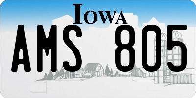 IA license plate AMS805
