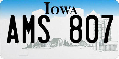 IA license plate AMS807