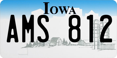 IA license plate AMS812