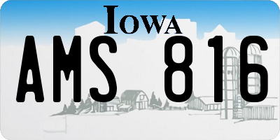 IA license plate AMS816