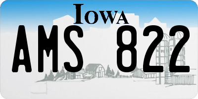 IA license plate AMS822