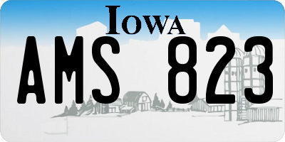IA license plate AMS823