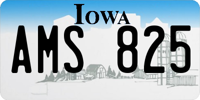 IA license plate AMS825