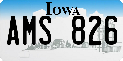 IA license plate AMS826