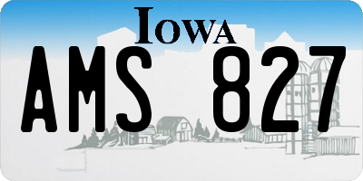 IA license plate AMS827