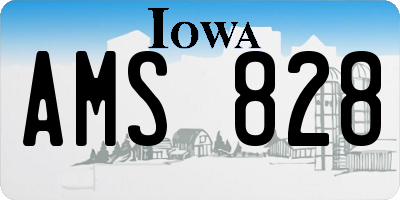 IA license plate AMS828