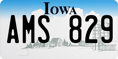 IA license plate AMS829