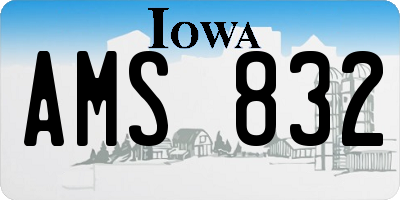 IA license plate AMS832