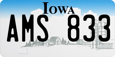 IA license plate AMS833