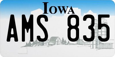 IA license plate AMS835
