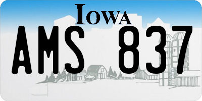 IA license plate AMS837