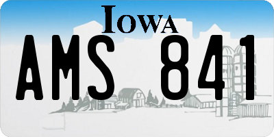 IA license plate AMS841