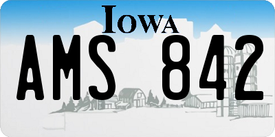 IA license plate AMS842