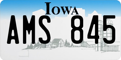 IA license plate AMS845