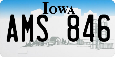 IA license plate AMS846