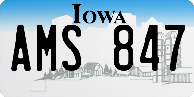 IA license plate AMS847