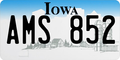 IA license plate AMS852