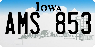 IA license plate AMS853