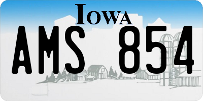 IA license plate AMS854