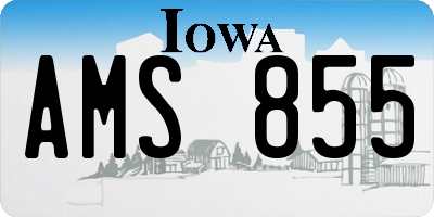IA license plate AMS855