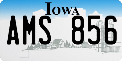 IA license plate AMS856