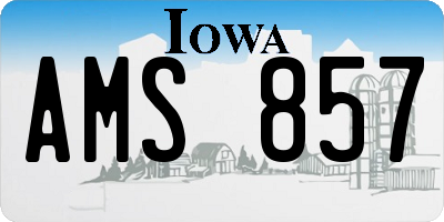 IA license plate AMS857