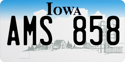 IA license plate AMS858
