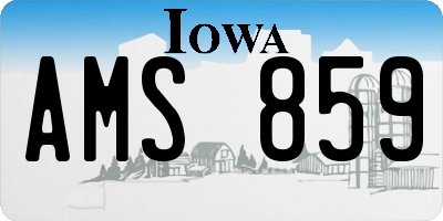 IA license plate AMS859