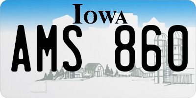 IA license plate AMS860