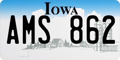 IA license plate AMS862