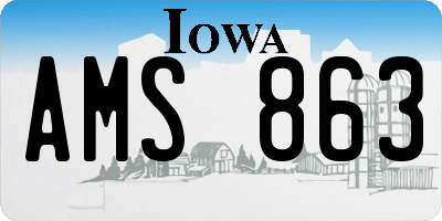IA license plate AMS863