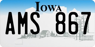 IA license plate AMS867