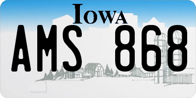 IA license plate AMS868