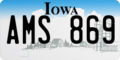 IA license plate AMS869