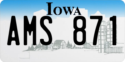 IA license plate AMS871
