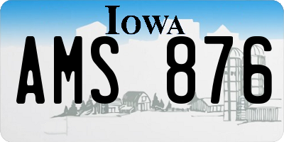 IA license plate AMS876