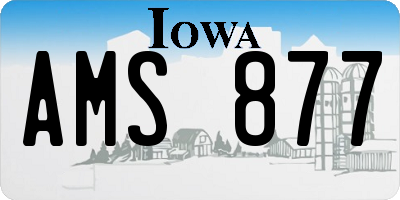 IA license plate AMS877