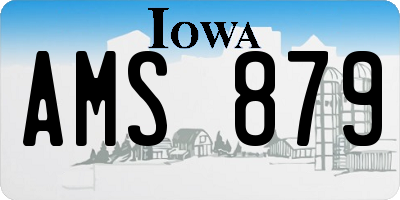 IA license plate AMS879