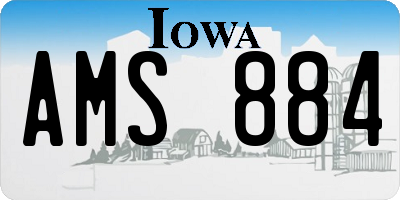 IA license plate AMS884