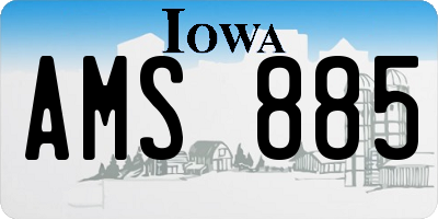 IA license plate AMS885