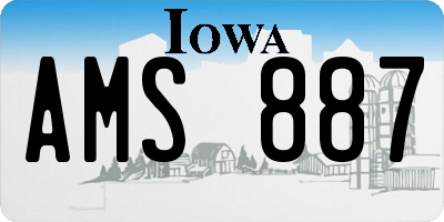 IA license plate AMS887