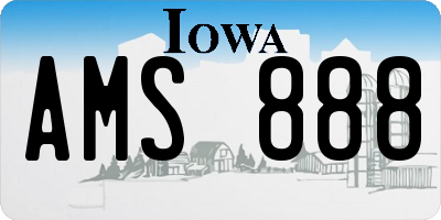 IA license plate AMS888