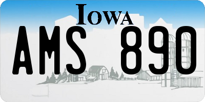 IA license plate AMS890