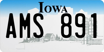 IA license plate AMS891