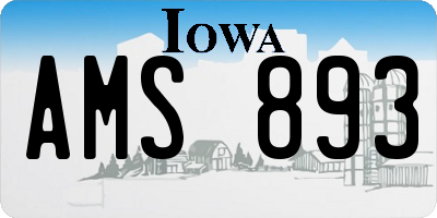 IA license plate AMS893