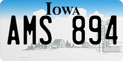 IA license plate AMS894
