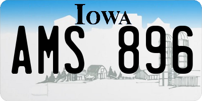 IA license plate AMS896