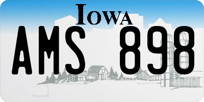 IA license plate AMS898