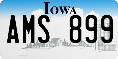 IA license plate AMS899