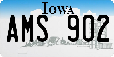 IA license plate AMS902